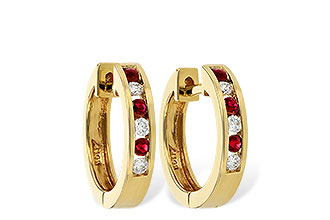 B056-21003: EARRINGS .16 RUBY .26 TGW
