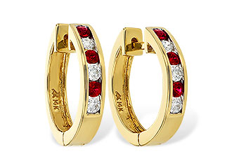 C056-21003: EARRINGS .29 RUBY .50 TGW