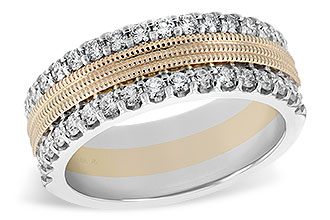 C240-72821: LDS WED RG W/Y/W .68 TW
