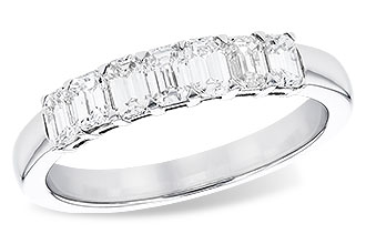 C328-91994: LDS DIA WED RG .97 TW (7 EMERALD CUTS)