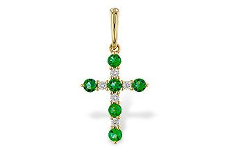 C329-83776: PENDANT .27 TW EMERALD .35 TGW