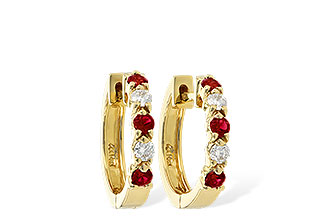 D056-21021: EARRINGS .33 RUBY .52 TGW