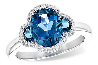 F245-32875: LDS RG 3.04 TW LONDON BLUE TOPAZ 3.20 TGW
