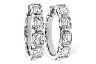 F328-96457: EARRINGS 1.10 TW EMERALD CUTS