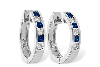 L056-21011: EARRINGS .29 SAPP .50 TGW