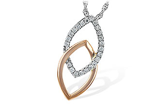 L244-43802: NECKLACE .20 TW (ROSE & WG)