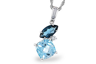 L329-85548: NECKLACE 2.37 TW BLUE TOPAZ 2.40 TGW